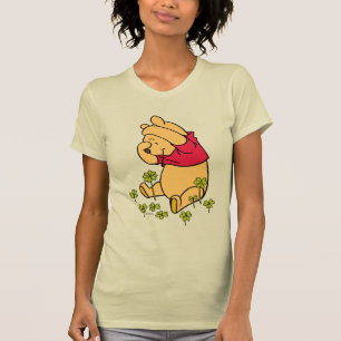 Pooh Playing in a Shamrock Patch T-Shirt