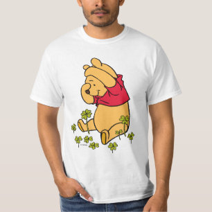 Pooh Playing in a Shamrock Patch T-Shirt