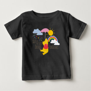 Pooh   Sun & Rain Brings Rainbows Quote Baby T-Shirt
