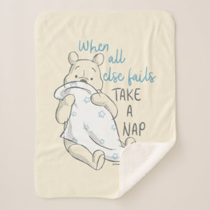 Pooh   Take a Nap Quote Sherpa Blanket