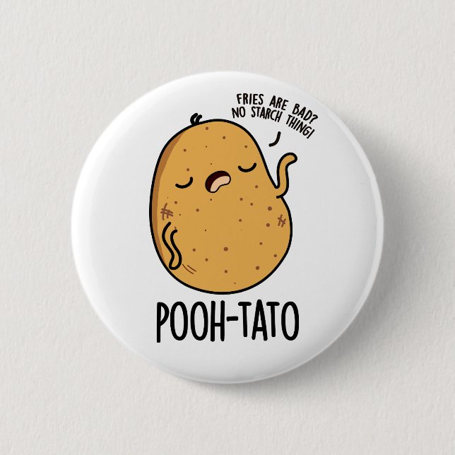 Pooh-tato Funny Potato Pun  2 Inch Round Button (Front)