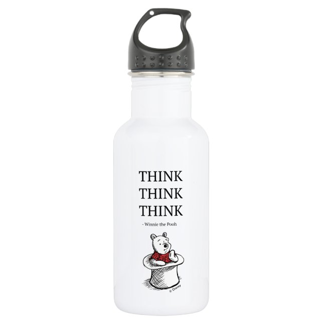 Pooh | Think Think Think Quote 532 Ml Water Bottle (Front)