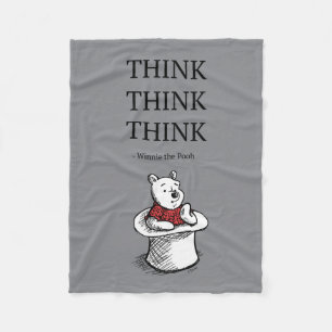 Pooh   Think Think Think Quote Fleece Blanket