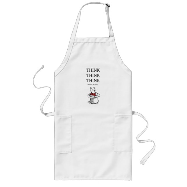Pooh | Think Think Think Quote Long Apron (Front)