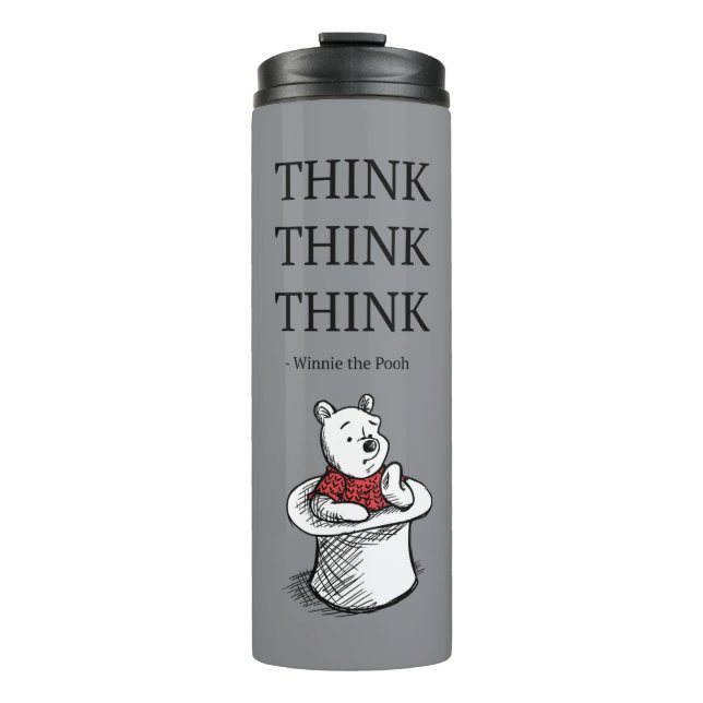 Pooh | Think Think Think Quote Thermal Tumbler (Front)