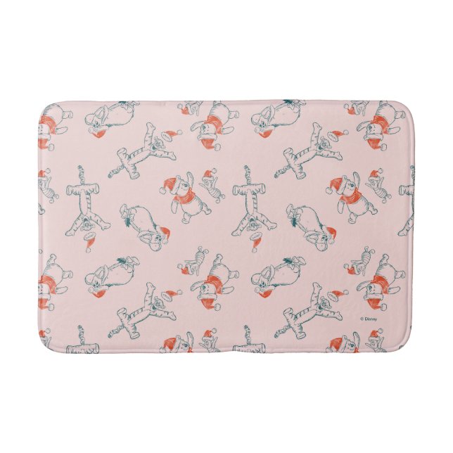 Pooh, Tigger, Eeyore & Piglet Christmas Pattern Bath Mat (Front)