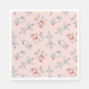 Pooh, Tigger, Eeyore & Piglet Christmas Pattern Napkin