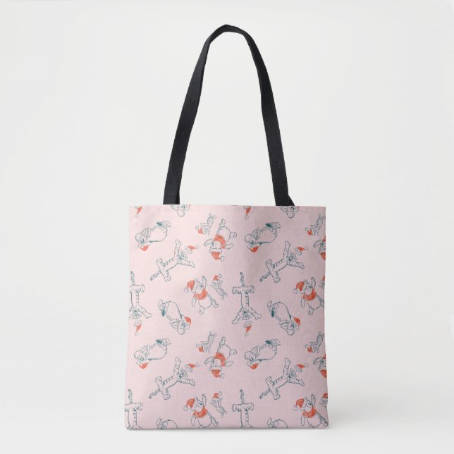 Pooh, Tigger, Eeyore & Piglet Christmas Pattern Tote Bag (Front)