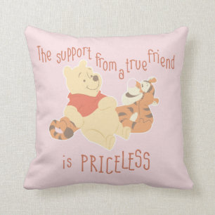 Pooh & Tigger   Support Quote Throw Pillow