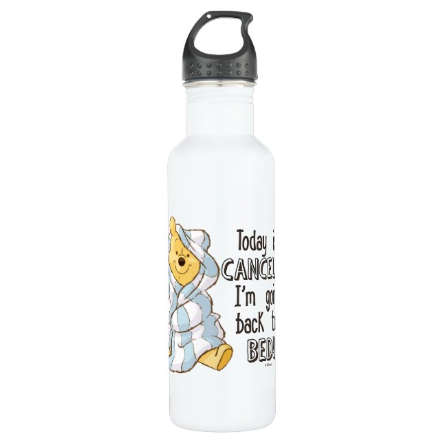 Pooh | Today is Cancelled Quote 710 Ml Water Bottle (Front)
