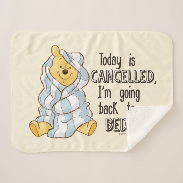 Pooh | Today is Cancelled Quote Sherpa Blanket (Front (Horizontal))