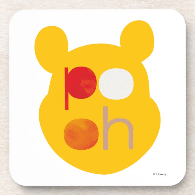 Pooh | Watercolor Big Head Coaster (Front)