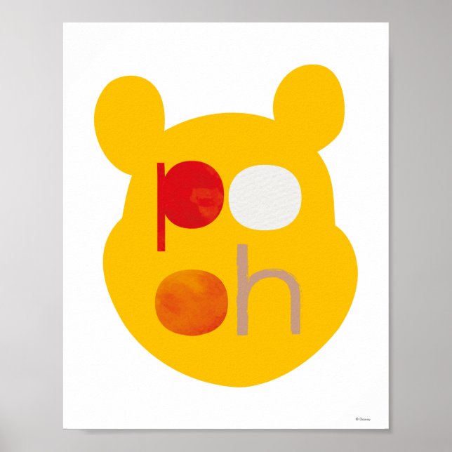 Pooh | Watercolor Big Head Poster (Front)