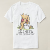 Pooh Watercolor First Birthday Grandpa T-Shirt