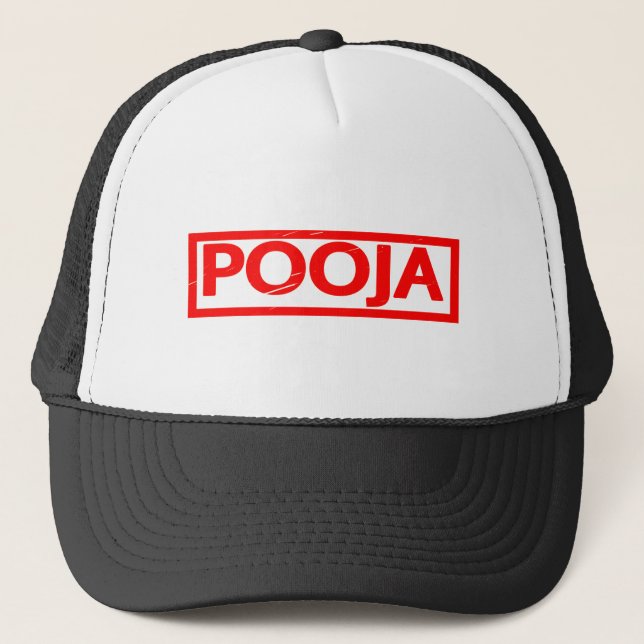Pooja Stamp Trucker Hat (Front)