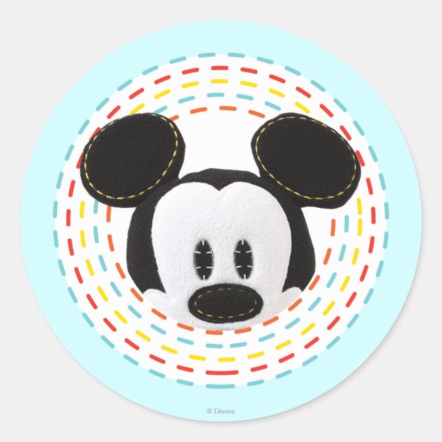 Pook-a-Looz Mickey | Peeking Circle Classic Round Sticker (Front)
