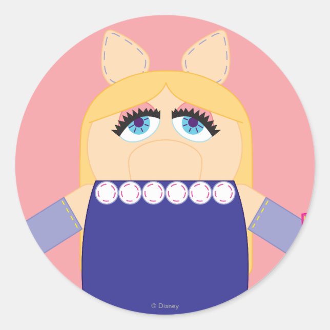 Pook-a-Looz Miss Piggy Classic Round Sticker (Front)