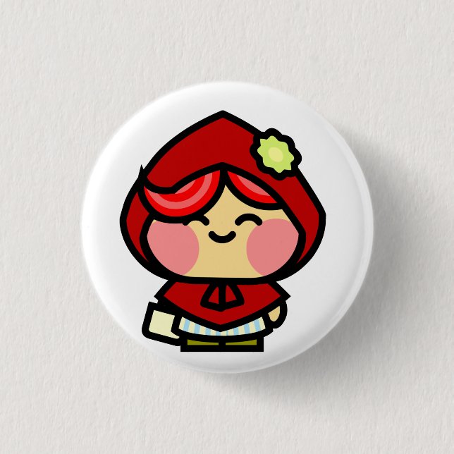 Pookah Red Riding Hood 1 Inch Round Button (Front)