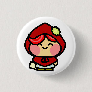 Pookah Red Riding Hood 1 Inch Round Button