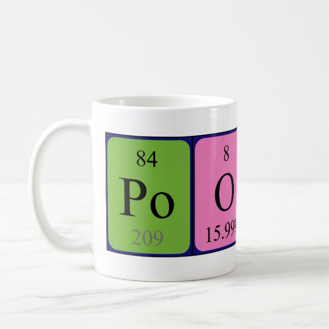Pooky periodic table name mug (Left)