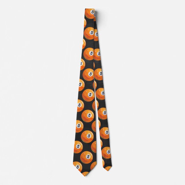 Pool 5 Ball Painted Pattern Tie (Front)
