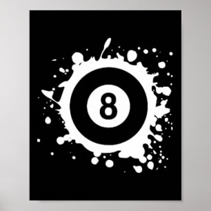 Pool 8 Ll Pool Billiards Logo Simple Pool Billiard Poster