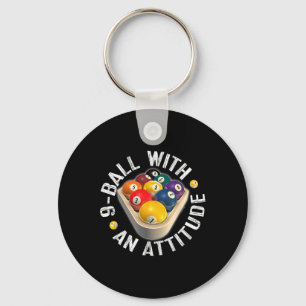 Pool 9 Ball With An Attitude Shirt  Keychain