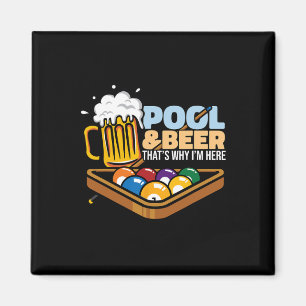 Pool And Beer That's Why I'm Here Pool Player Bill Magnet