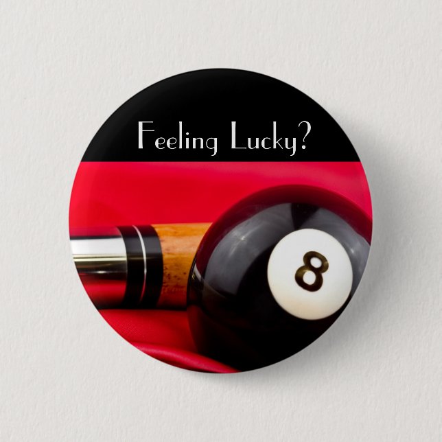 Pool Ball and cue 2 Inch Round Button (Front)