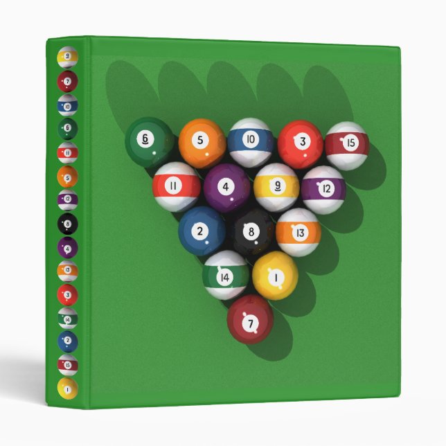 Pool Balls / Billiards: Custom Binder (Front/Spine)