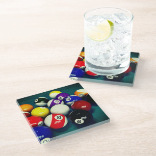 Pool Balls Glass Coaster