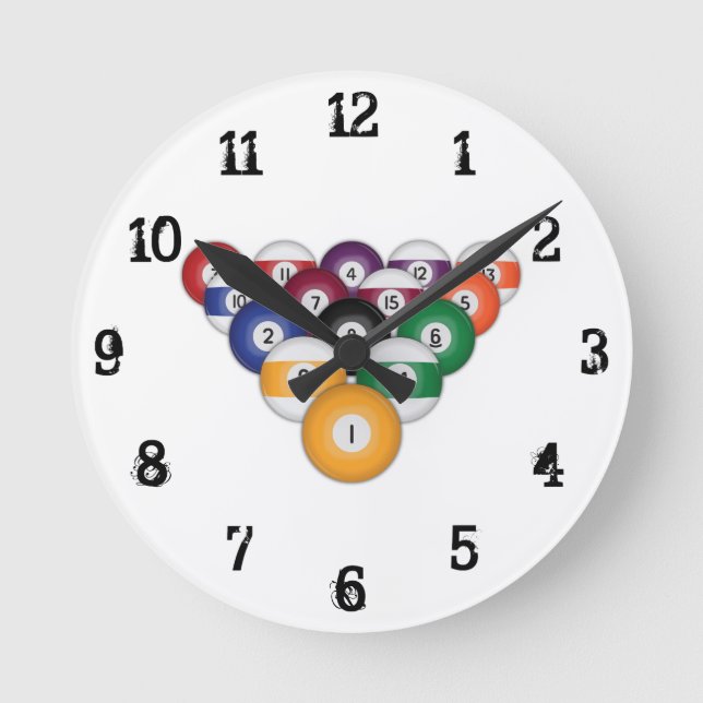 Pool Balls: Wall Clock (Front)