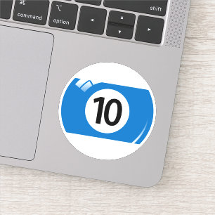 Pool/billiard ball number ten (10) blue white