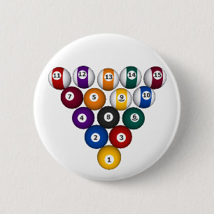 Pool: Billiard Balls: Billiards: 2 Inch Round Button