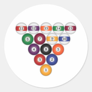 Pool / Billiard Balls: Billiards: Classic Round Sticker