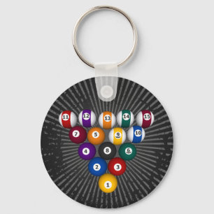 Pool: Billiard Balls: Billiards: Keychain