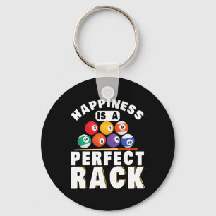 Pool Billiard Happiness Is A Perfect Rack Billiard Keychain