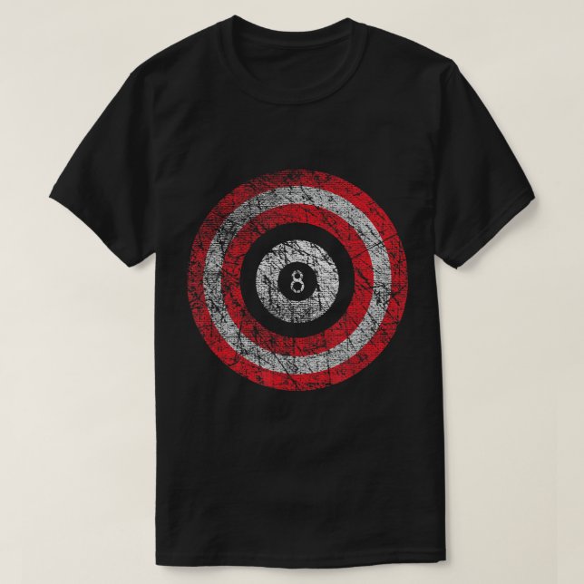 Pool Billiard  Patriotic Odd Ball  T-Shirt (Design Front)