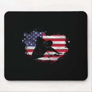Pool Billiard Shirt - American Flag Billiard Playe Mouse Pad