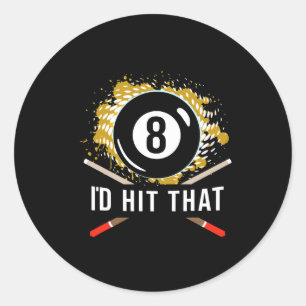 Pool Billiard Shirt - Biliard Pool 8 Ll Player Des Classic Round Sticker