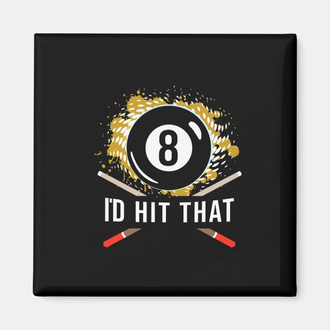 Pool Billiard Shirt - Biliard Pool 8 Ll Player Des Magnet (Front)