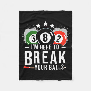 Pool Billiard Shirt - Billard Pool Break Rack  Fleece Blanket