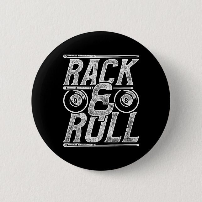 Pool Billiard Snooker Player Rack And Roll  2 Inch Round Button (Front)