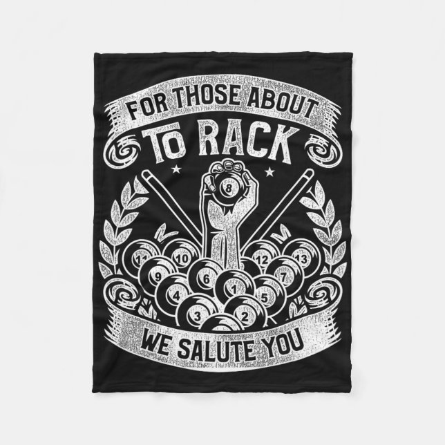 Pool Billiard Snooker Player We Salute You  Fleece Blanket (Front)