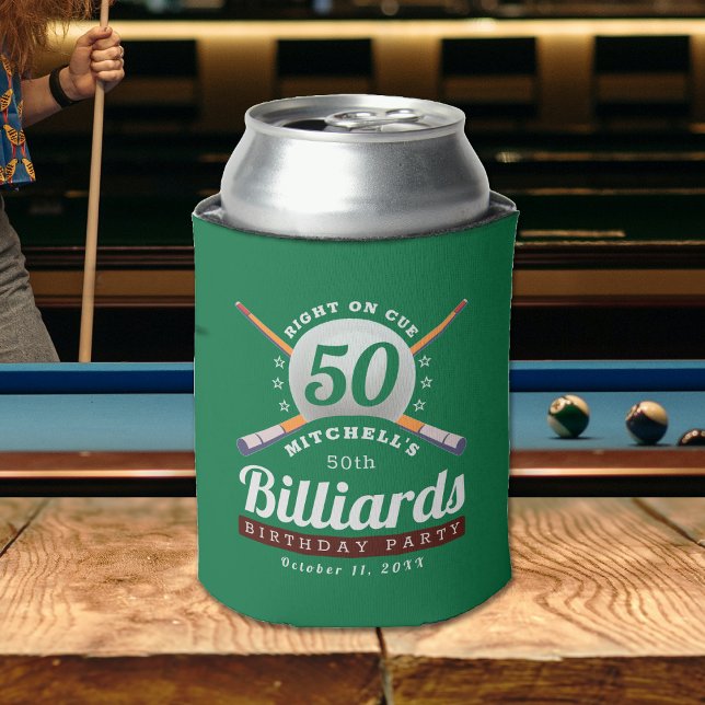 Pool Billiards 50th Birthday Party Can Cooler (Pool Billiards 50th Birthday Party Can Cooler
)