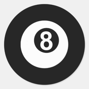 Pool Billiards 8 Ll Classic Round Sticker