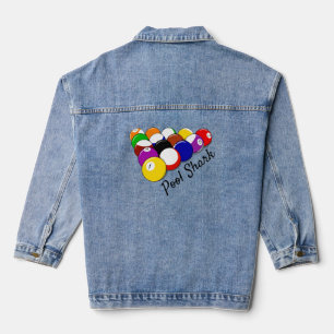 Pool Billiards Design Denim Jacket