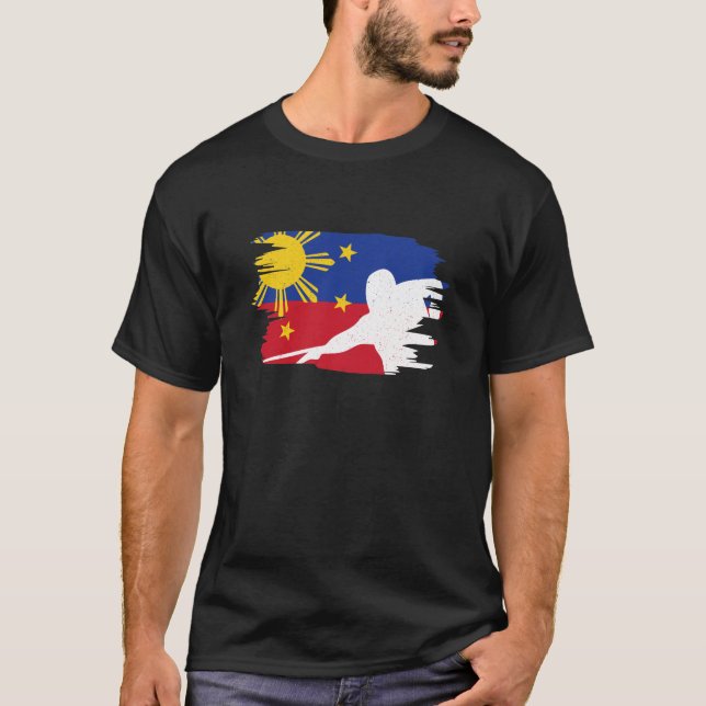 Pool Billiards Flag for Filipinos and Filipinas T-Shirt (Front)