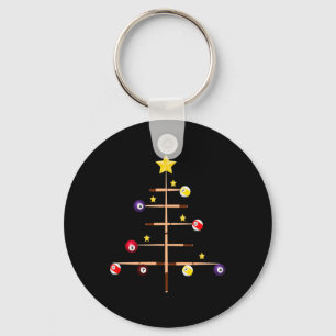 Pool Billiards Ll Cue Sports Christmas Tree  Keychain