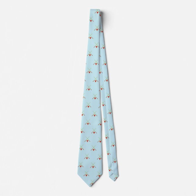 pool billiards on blue tie (Front)